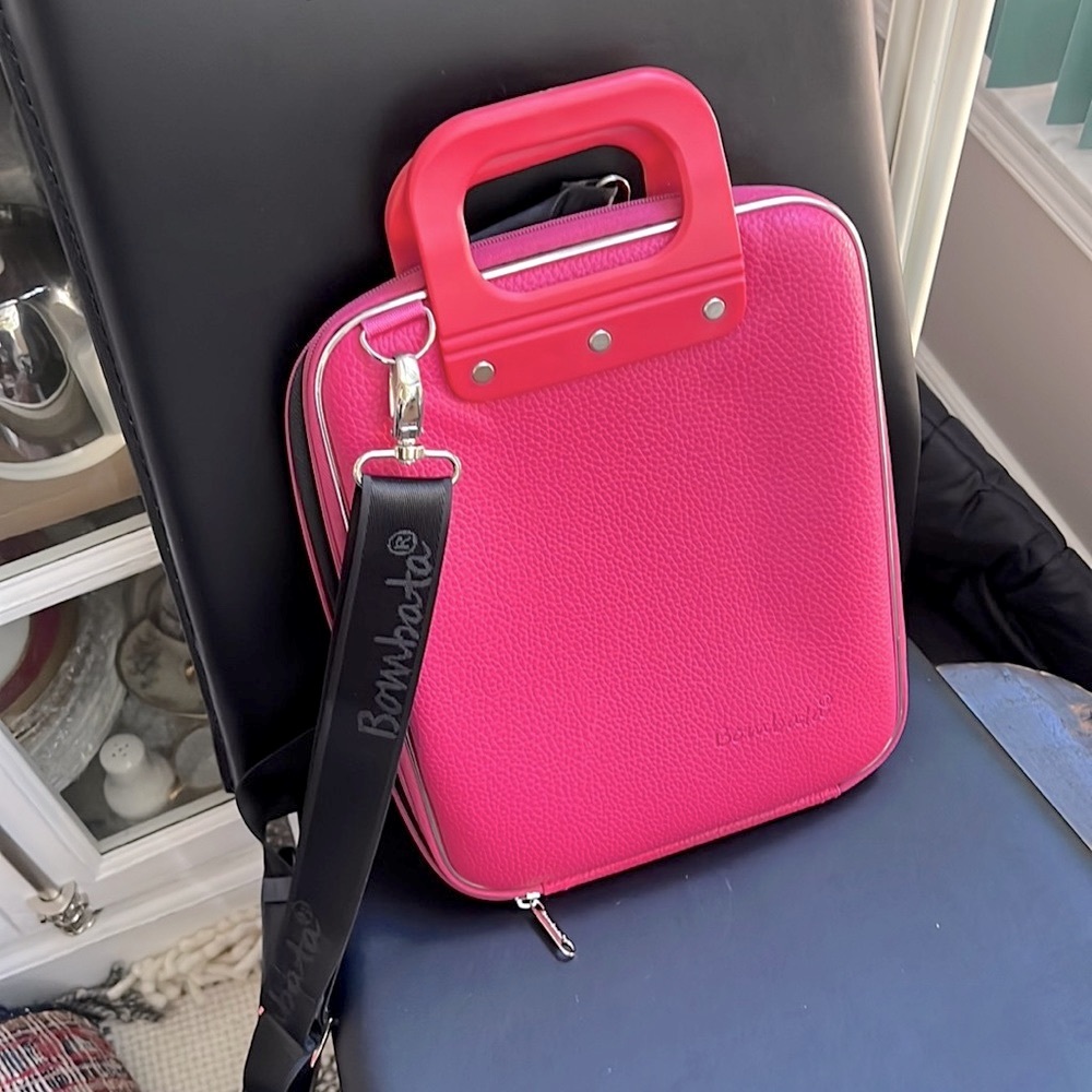 BOMBATA Hot Pink Computer/ iPad Hard Case Bag with Shoulder Strap